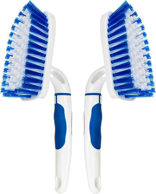2-Pack Scrub Brush for Cleaning with Long Handle,Medium Firm Brush Bathroom Cleaning Supplies and