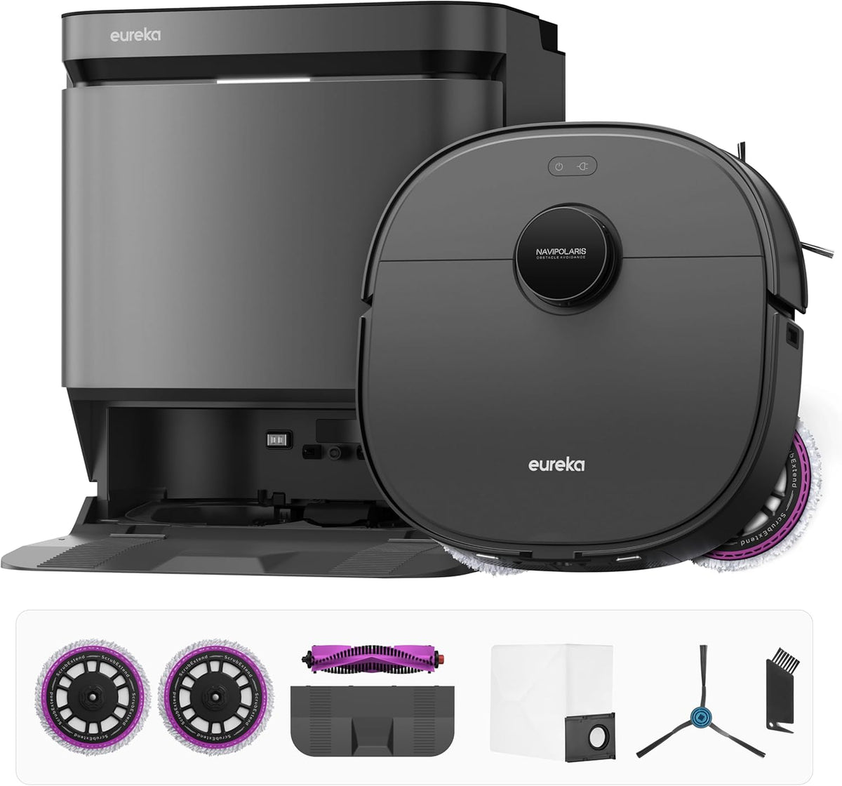 Eureka J15 Pro Ultra Robot Vacuum and Mop with Self Emptying Base, 16,200 Pa Suction, Flex-Arm