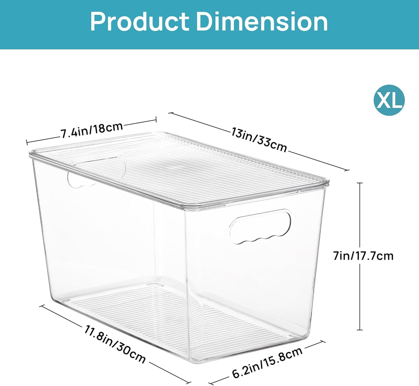 Vtopmart 10 Pack Clear Stackable Storage Bins with Lids,XLarge Plastic Containers with Handle for