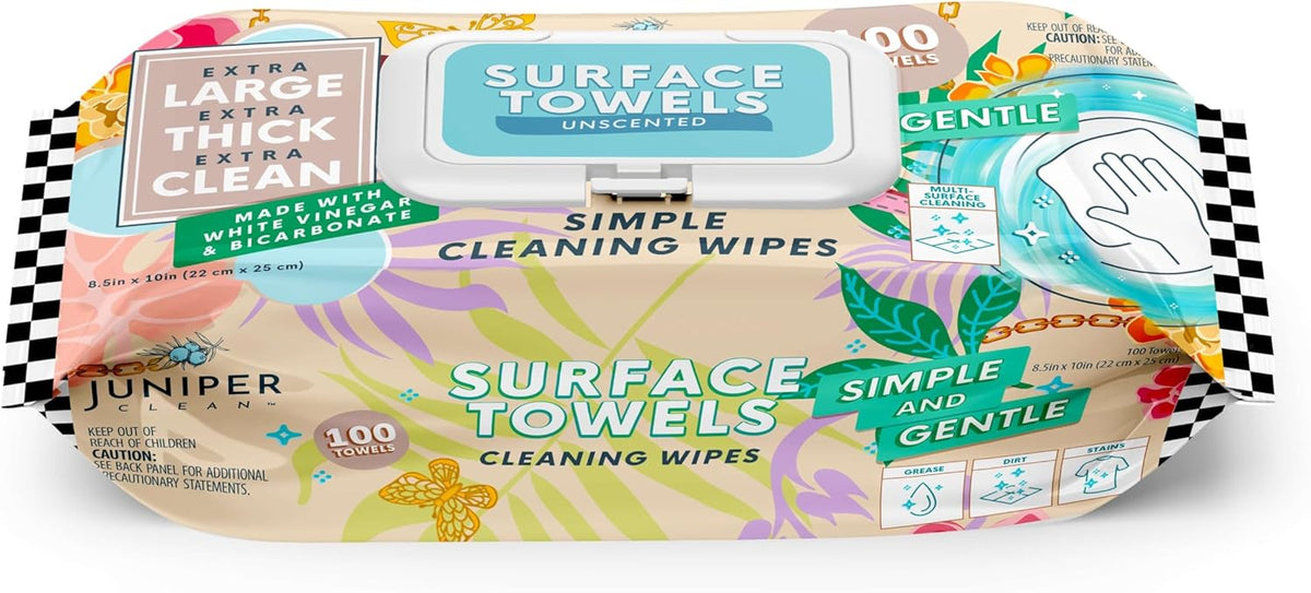 Single Surface Cleaning Wipes Bleach Free, Thick & Large Dispose, All-Purpose Cleaner for Bathroom