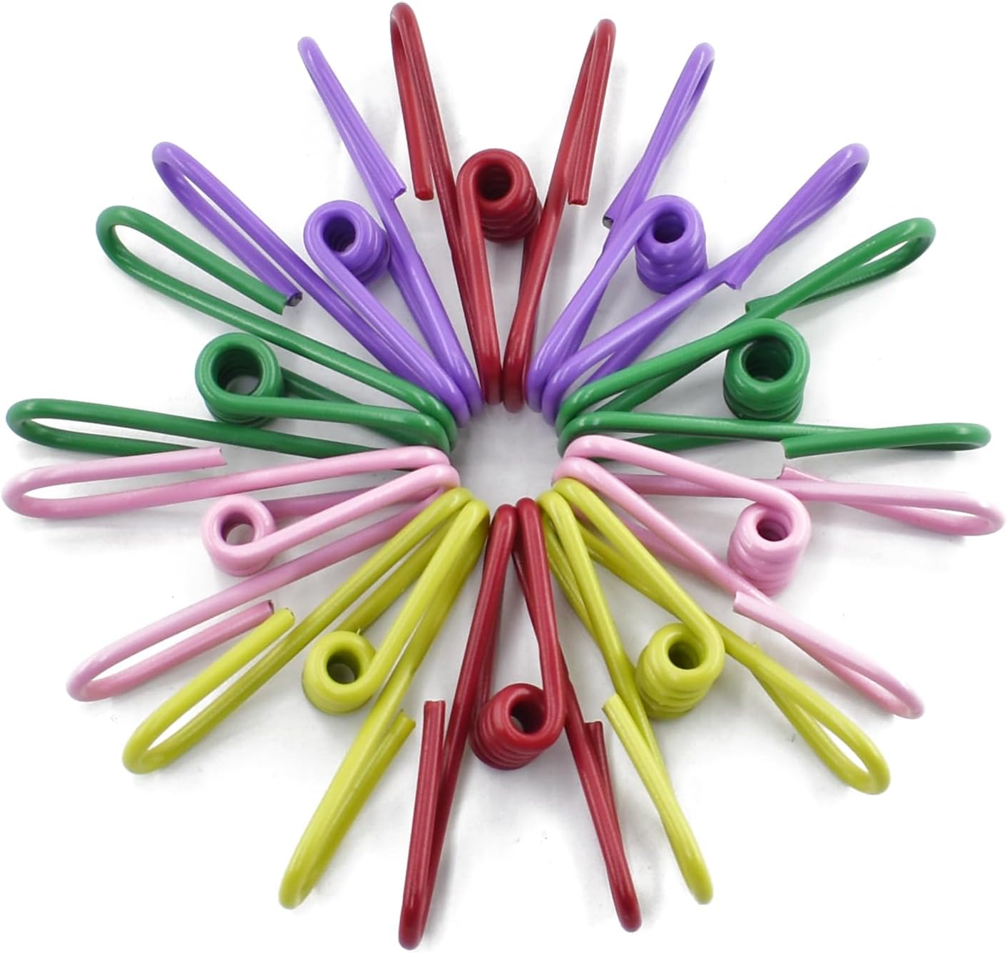50 Packs Steel Wire Clips Vinyl Plastic Coated Multi-Function Colored Utility Clothesline Clip for