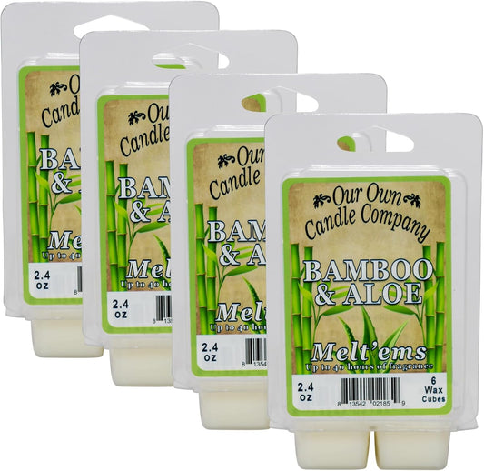 Our Own Candle Company Premium Wax Melt, Bamboo & Aloe Scent, Handmade in The USA, 24 Cubes (4