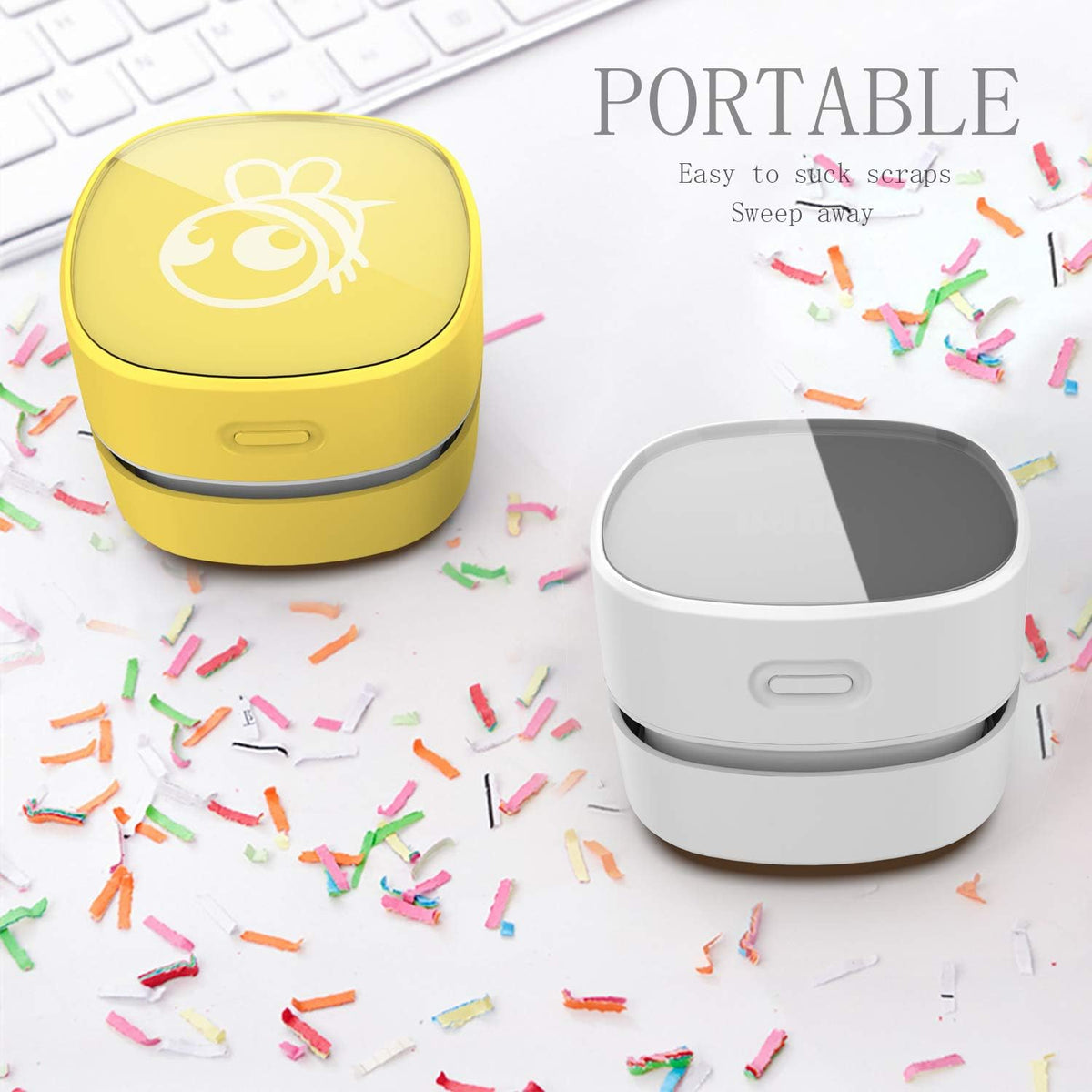 ODISTAR Desktop Vacuum Cleaner, Mini Table dust Sweeper Energy Saving,High Endurance up to 90