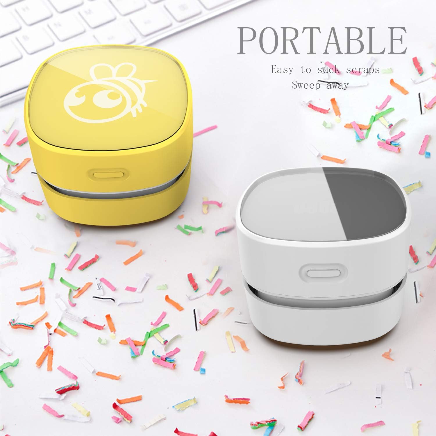 ODISTAR Desktop Vacuum Cleaner, Mini Table dust Sweeper Energy Saving,High Endurance up to 90