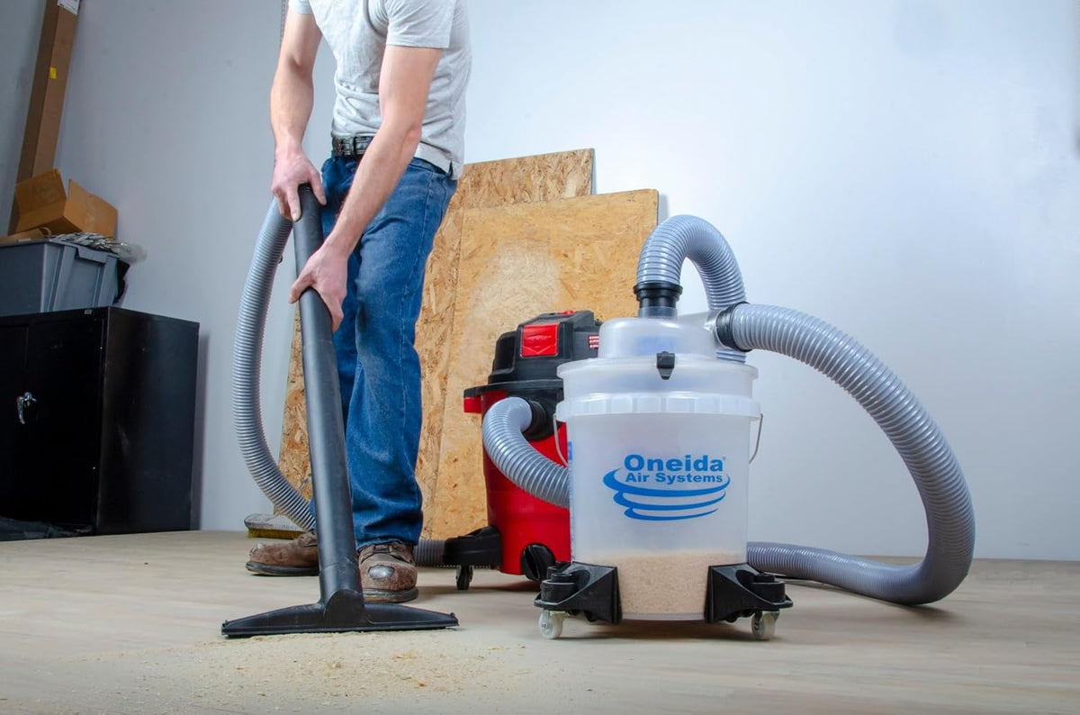 Oneida Dust Deputy Low-Pro Deluxe Lid Dust Separator Kit with Clear 5-Gallon Dust Collection