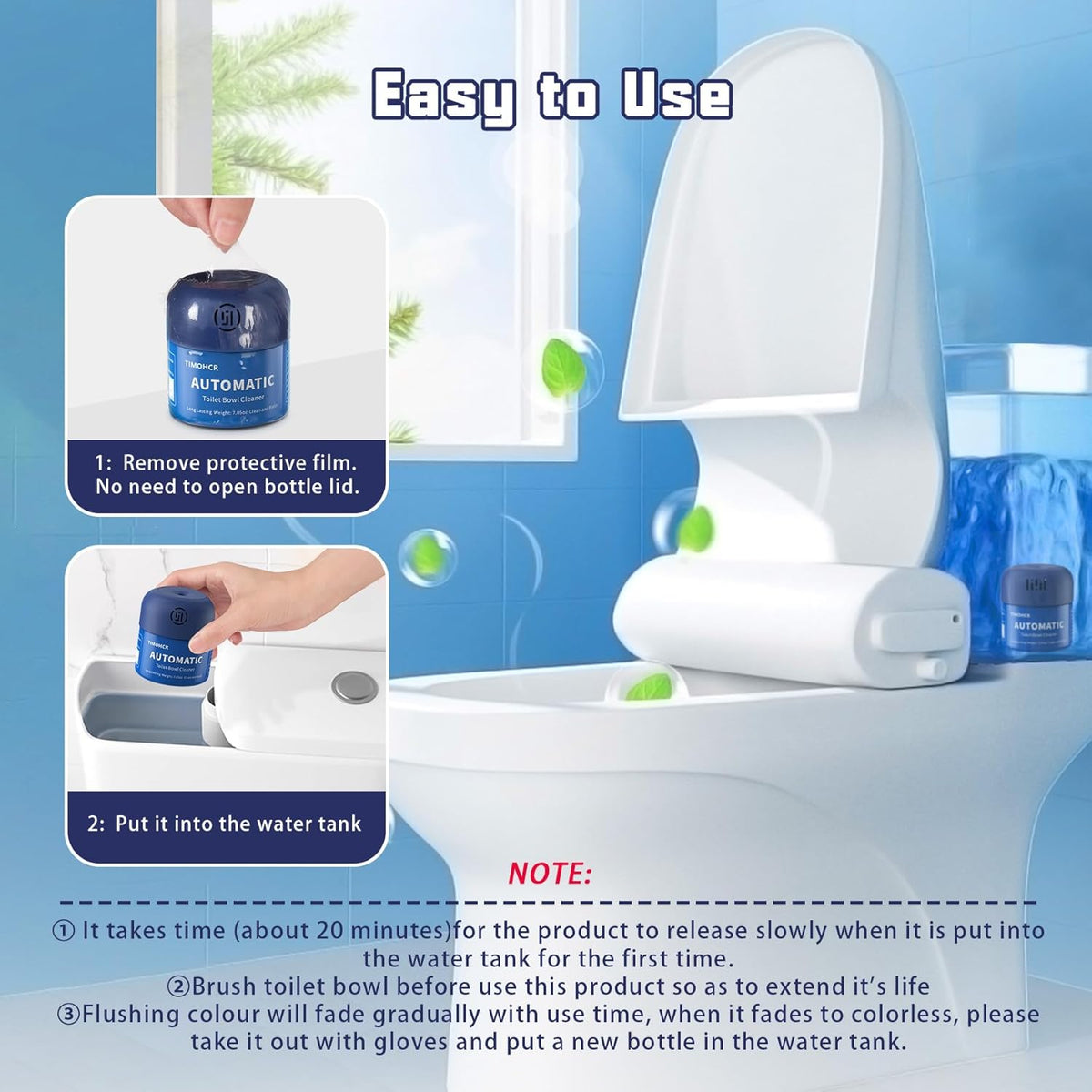 Toilet Bowl Cleaner, Automatic Long Lasting Continuous Toilet Bowl Cleaners, Bathroom Cleaner