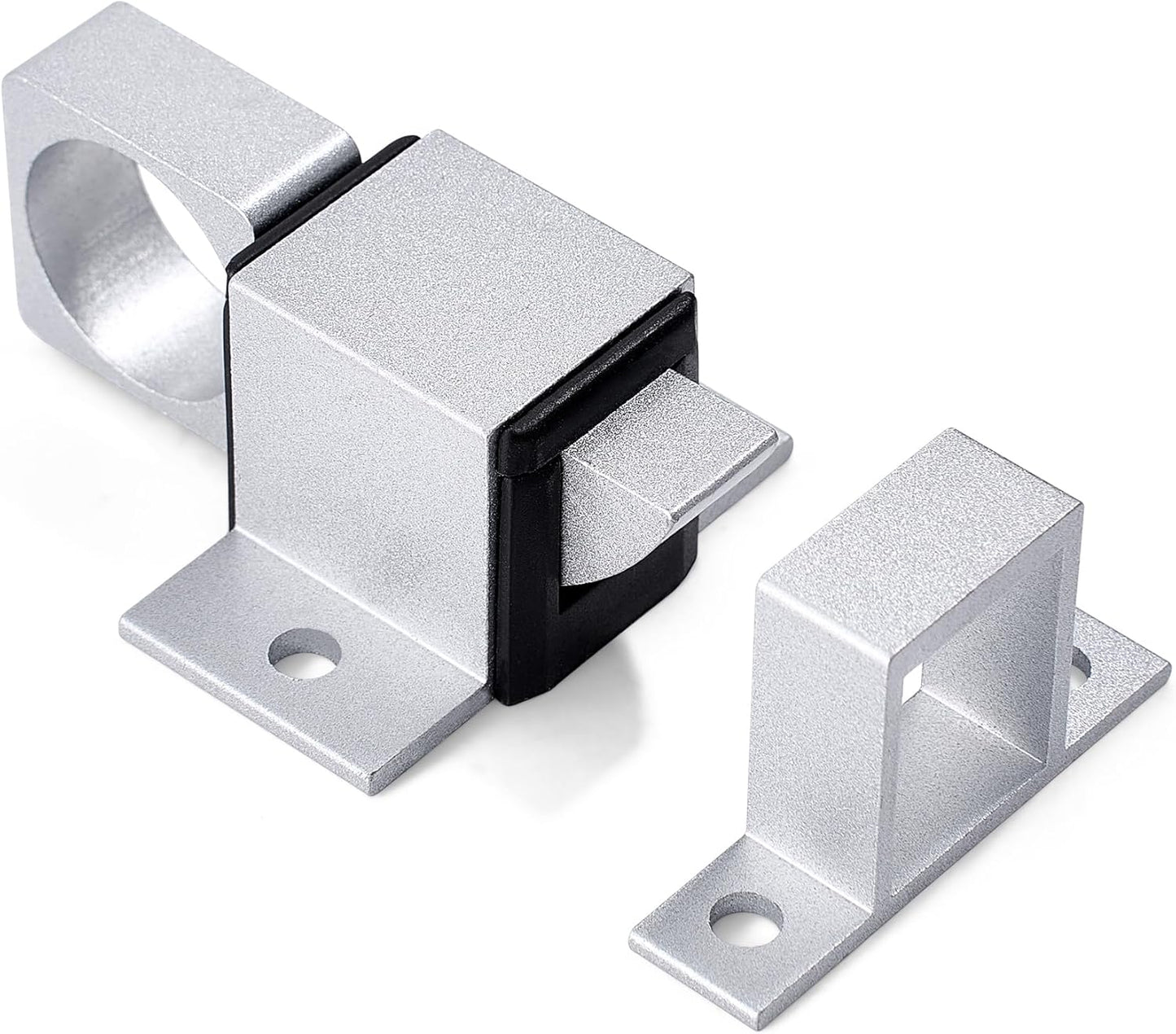 2 Packs Self-Closing Gate Latches, Silver Spring Door Lock, Aluminum Alloy Security Latch for