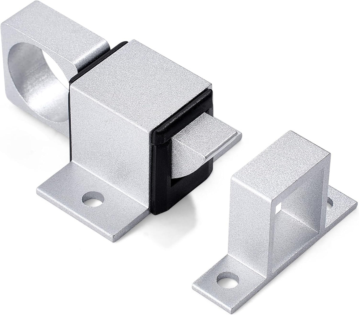2 Packs Self-Closing Gate Latches, Silver Spring Door Lock, Aluminum Alloy Security Latch for