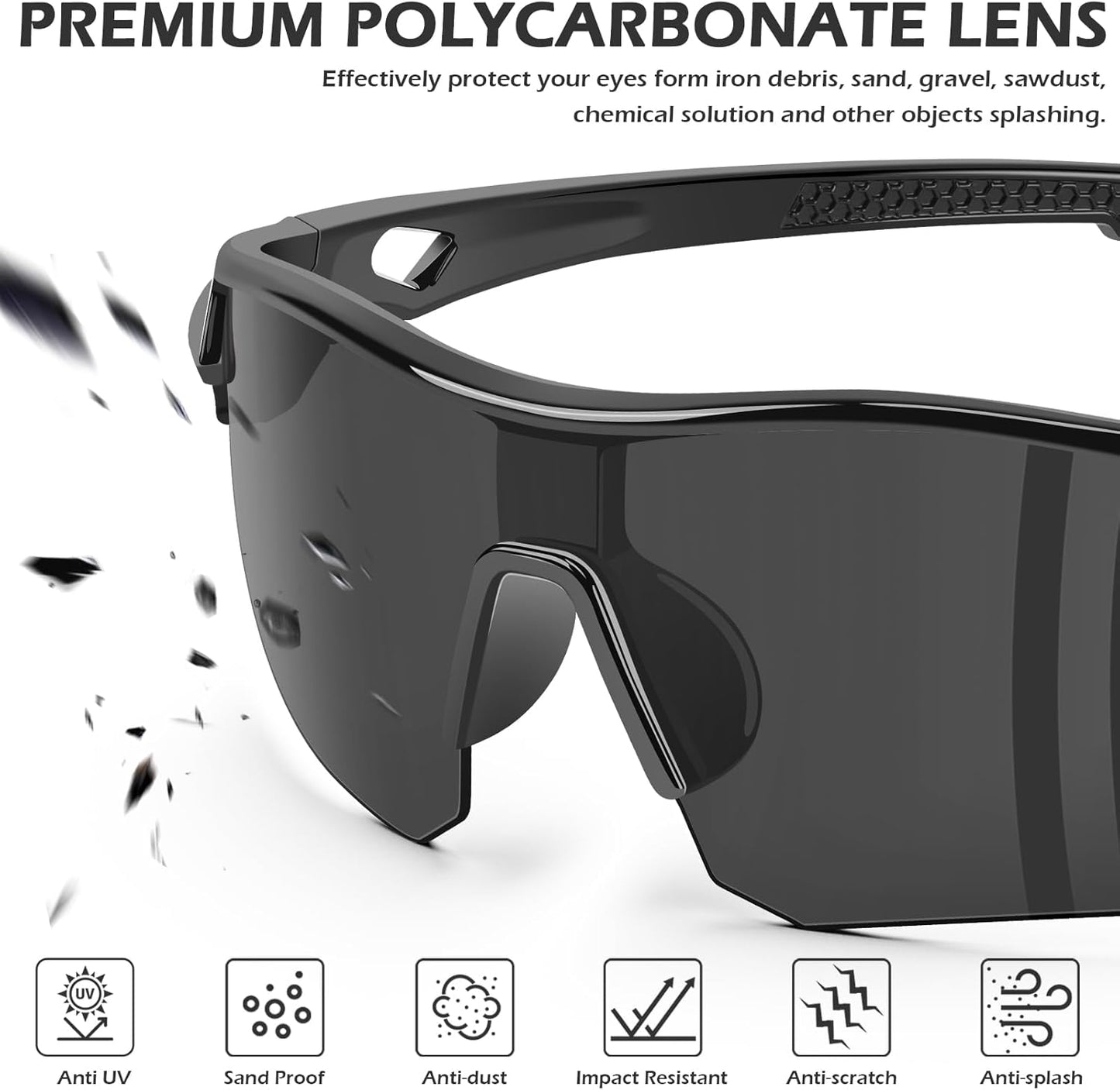 OXG 12 Pack Safety Glasses for Men Women, ANSI Z87.1 Safety Goggles Impact Resistant Protective
