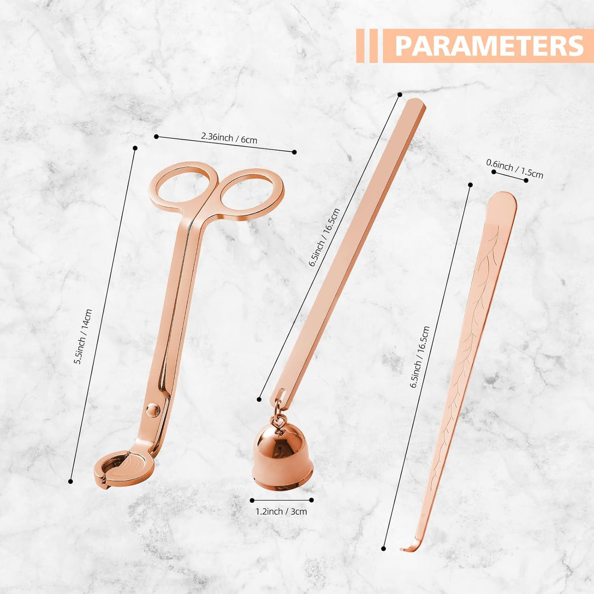 PATOISE 3 in 1 Candle Accessory Set Mini, Candle Wick Trimmer Cutter, Candle Snuffer, Candle Wick