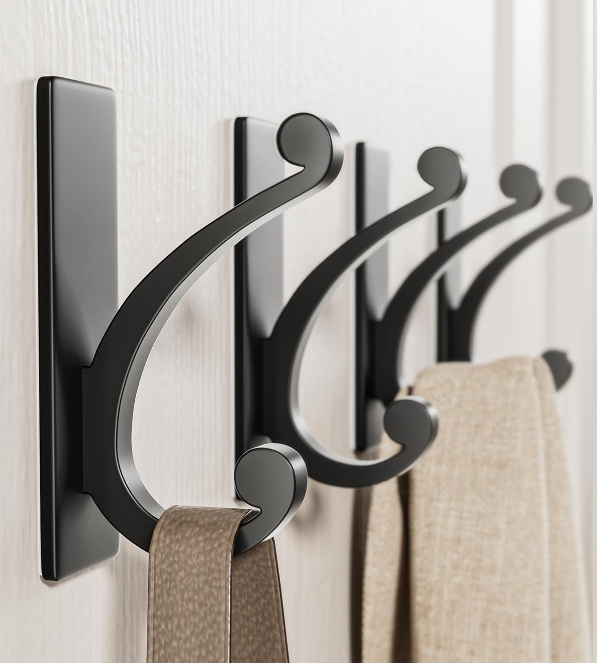 Adhesive Wall Hook for Towel/Coat - Extra Sticky 10LB Stainless, Stick on Hanger for Bath or