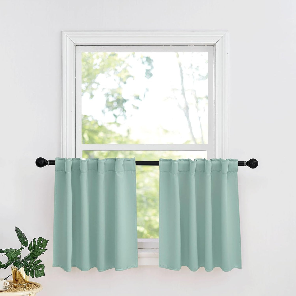 RYB HOME Small Window Curtains - Blackout Insualting Privacy Curtains for Kids Bedroom Kitchen