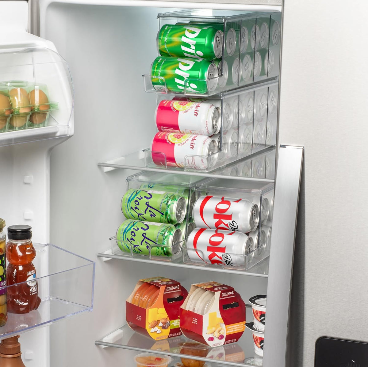 ClearSpace Soda Can Organizer & Soda Can Dispenser for Refrigerator - Fridge Organizer & Stackable