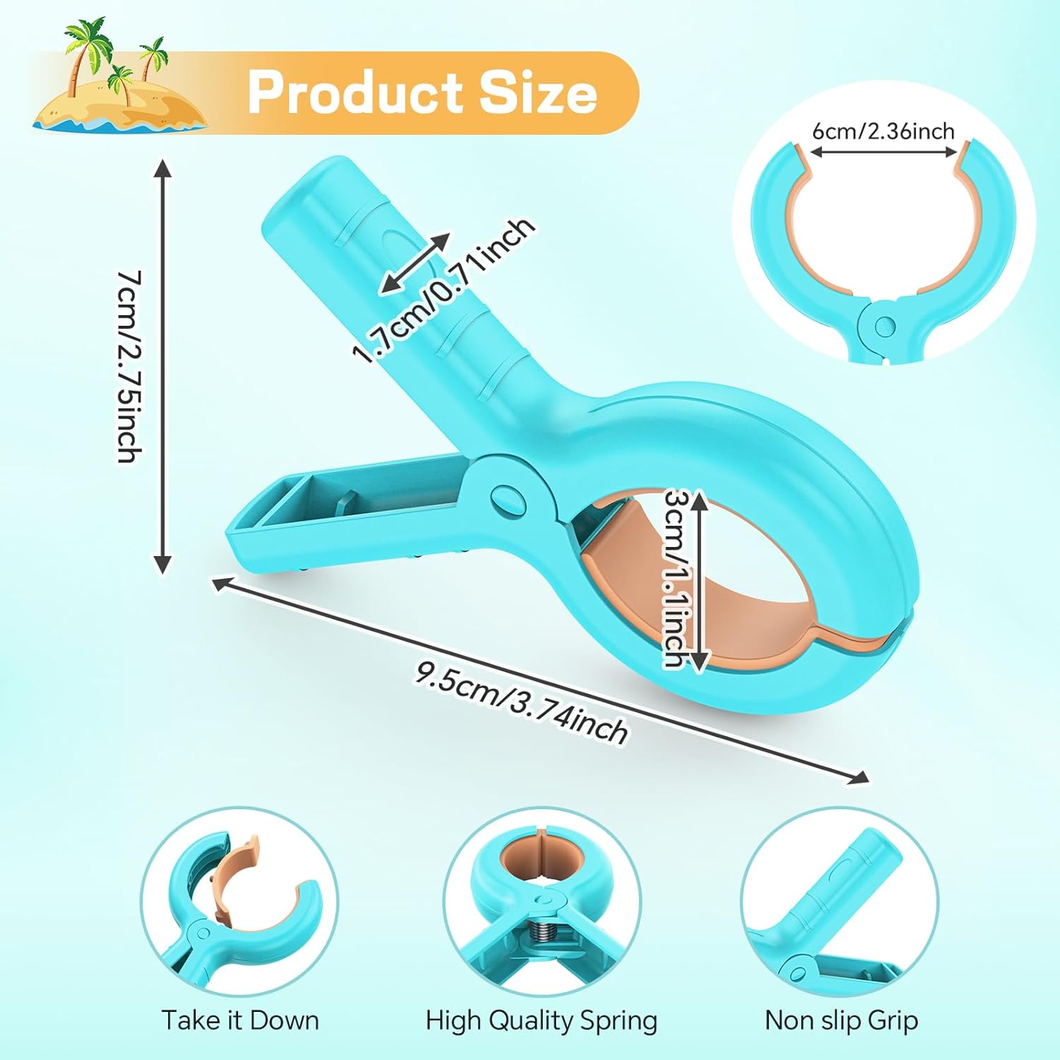 Senbowe 12 Pcs Beach Towel Clips for Beach Chairs, Towel Holder Clips for Chair Pool on