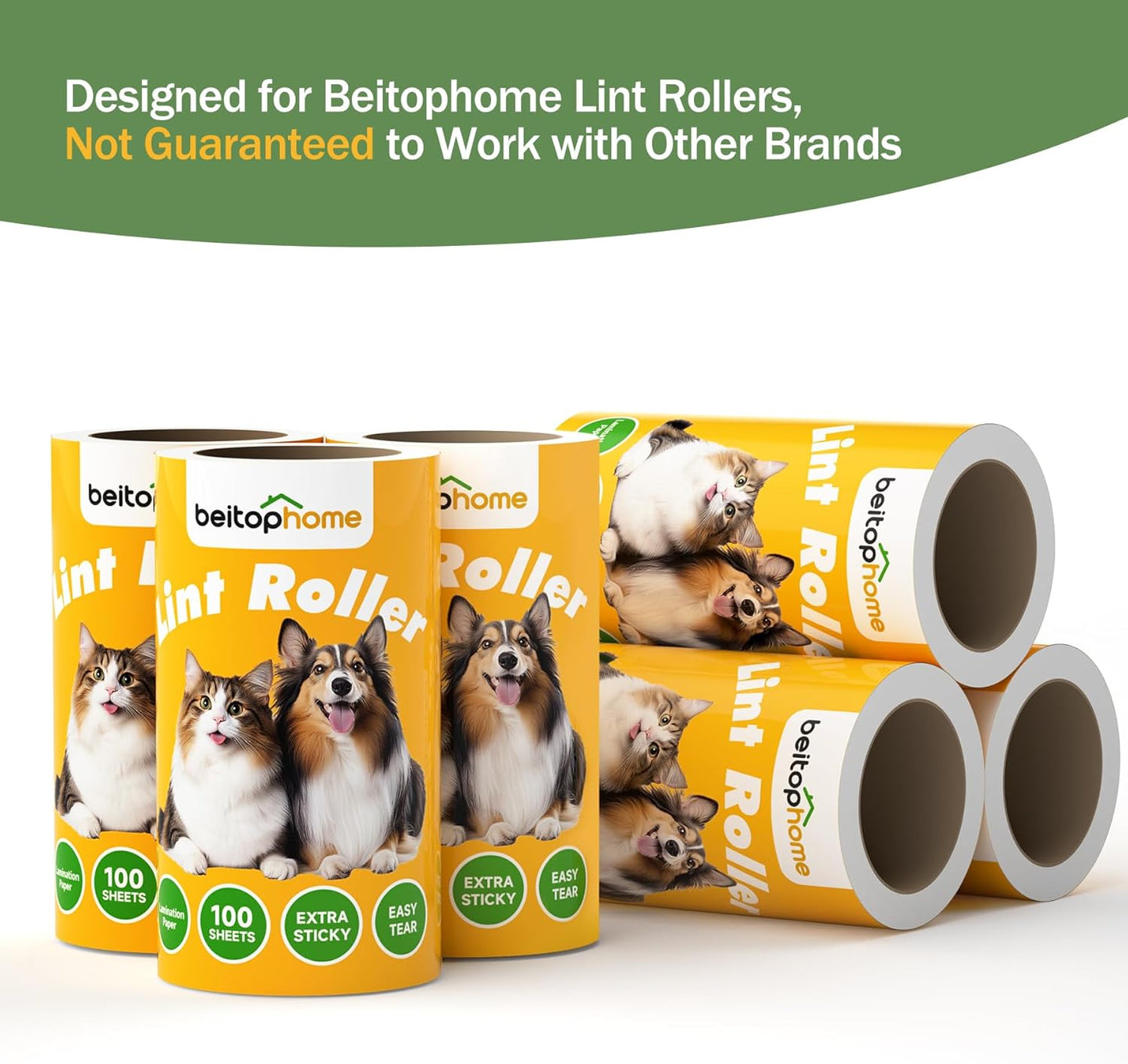 Lint Roller Refills Only, 600 Sheets Lint Rollers with Tough Paper, Ideal for Dog and Cat Hair