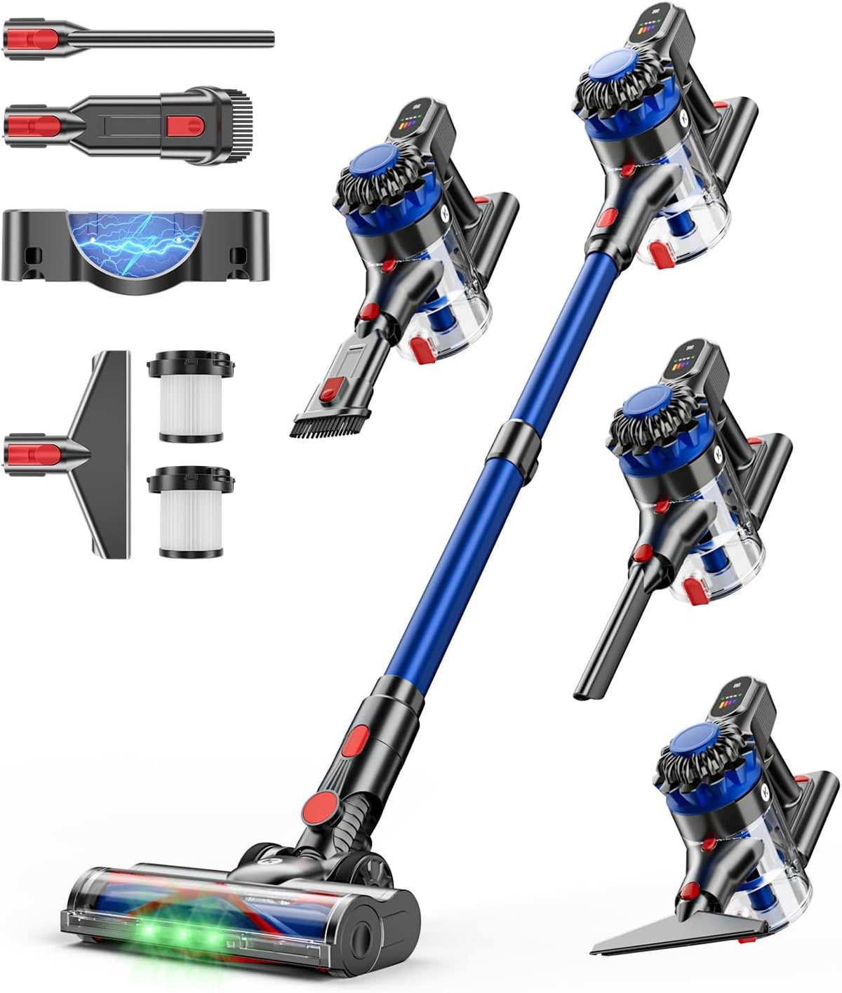 Cordless Vacuum Cleaner, 500W/40Kpa Vacuum Cleaners for Home, 60Mins Stick Vacuum with LED Display