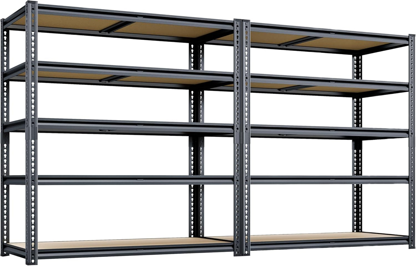 72"H Storage Shelves heavy duty, 2200LBS Garage Shelving, 5 Tier Metal Shelving Unit Adjustable