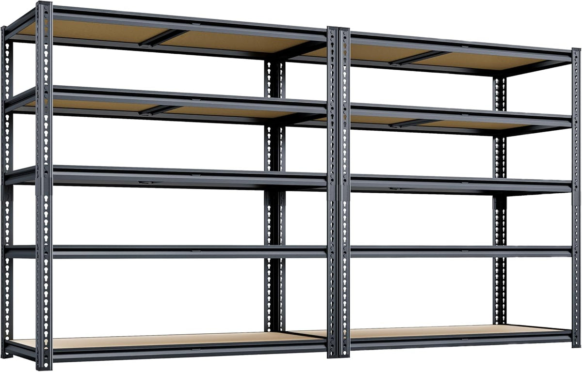 72"H Storage Shelves heavy duty, 2200LBS Garage Shelving, 5 Tier Metal Shelving Unit Adjustable