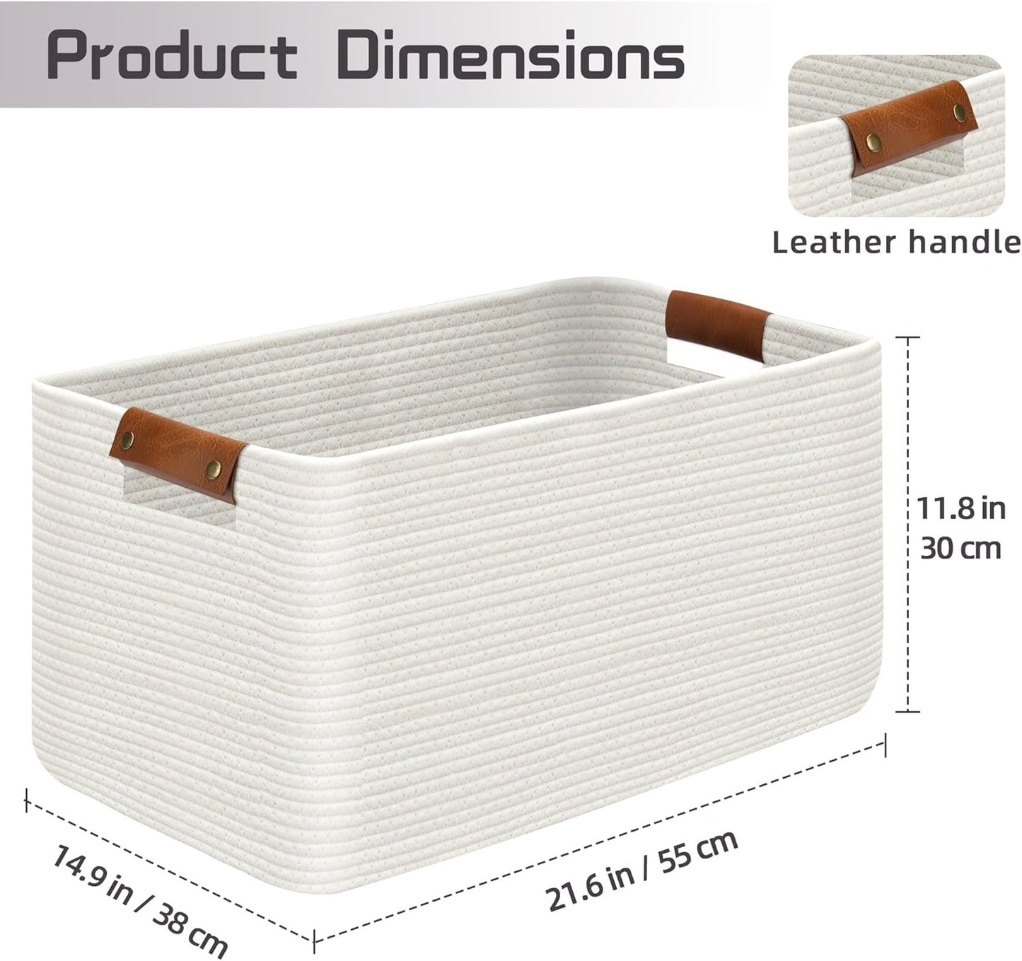 Large Collapsible Laundry Basket, Clothes Hamper for Blanket, Toy, Towels, Woven Baskets for