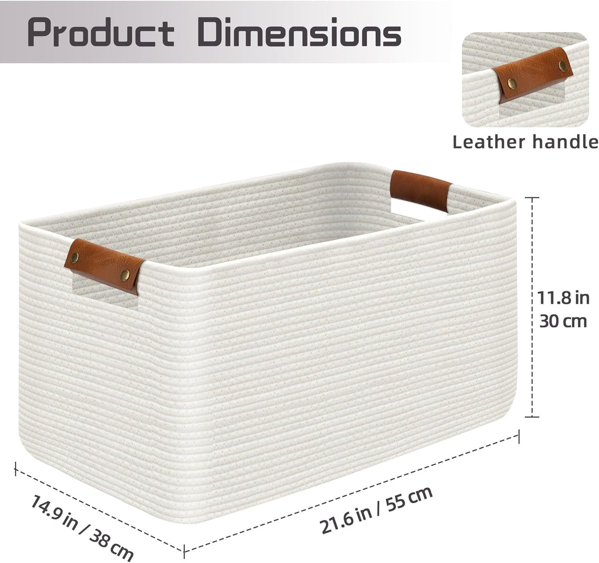 Large Collapsible Laundry Basket, Clothes Hamper for Blanket, Toy, Towels, Woven Baskets for