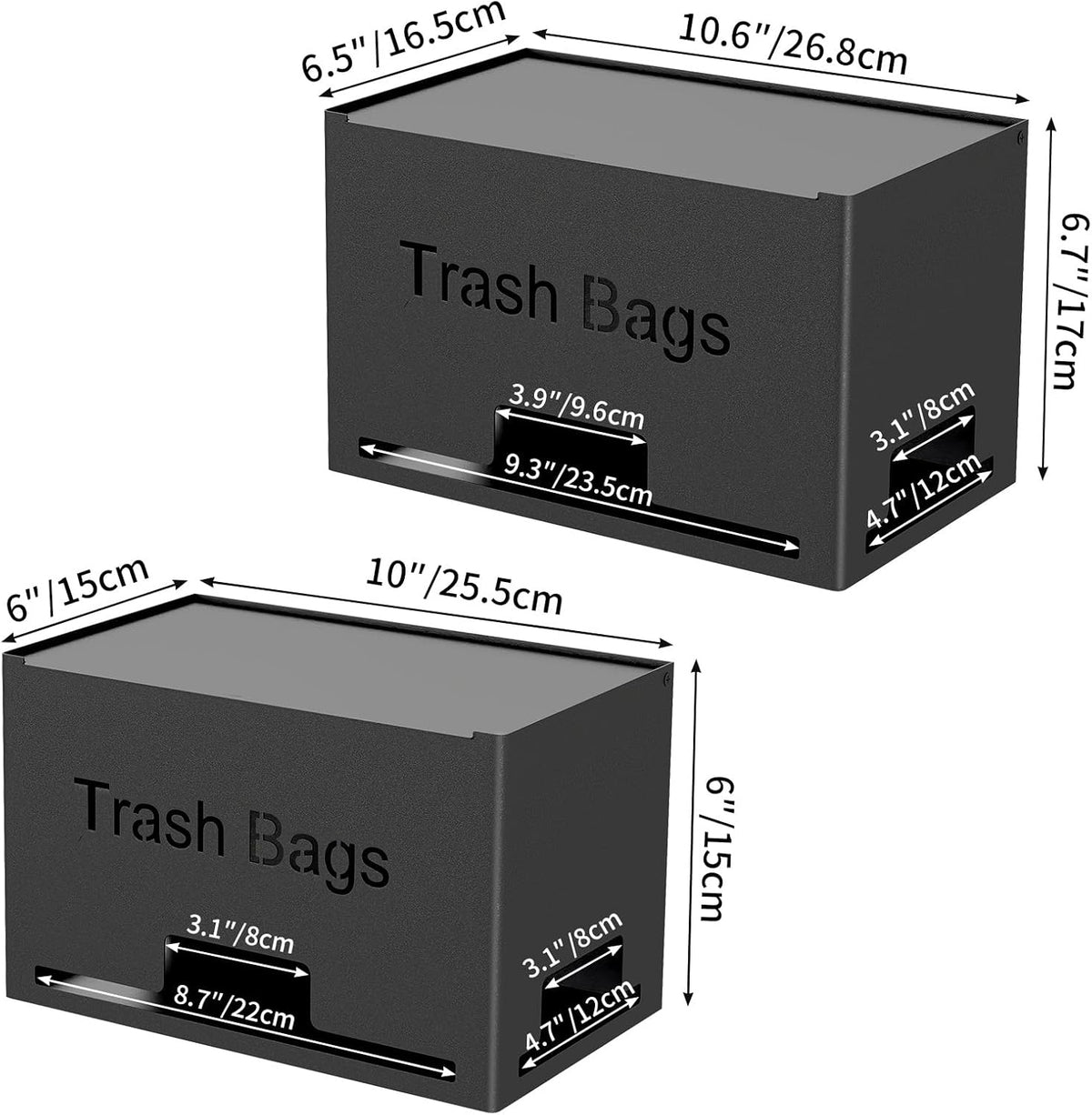 2-Pack Trash Bag Holder Dispenser, Stackable Garbage Bag Dispenser, Extra Large Trash Organizer for
