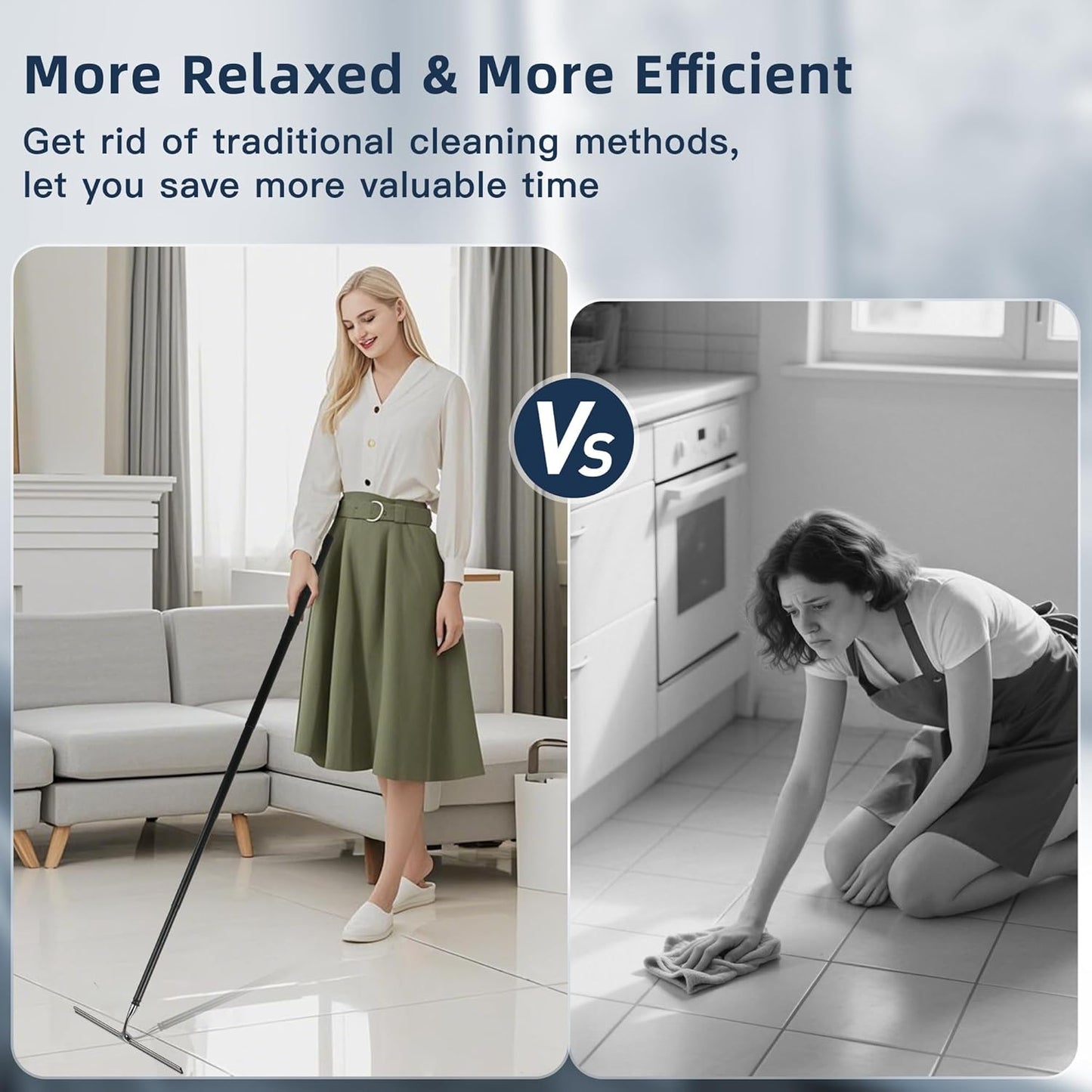 12-51’’ Telescopic Window Squeegee for Home, 2 in 1 Window Cleaning Squeegee Kit, Shower Squeegee