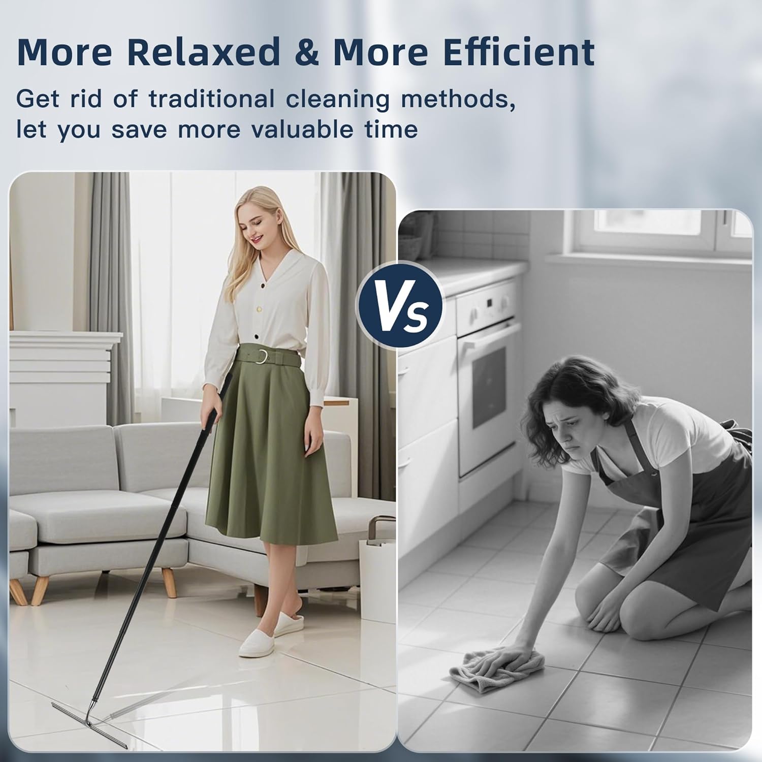 12-51’’ Telescopic Window Squeegee for Home, 2 in 1 Window Cleaning Squeegee Kit, Shower Squeegee