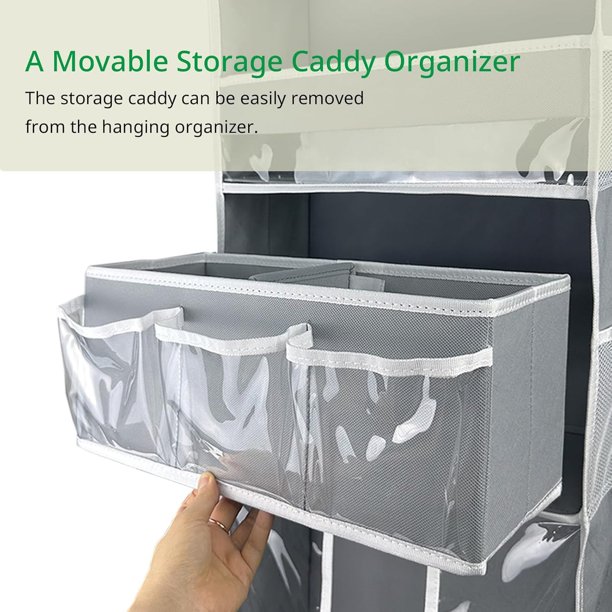 Door Hanging Storage Organizer,with 3 Bins 1 Movable Baby Diaper Caddy,1 Large capacity diaper