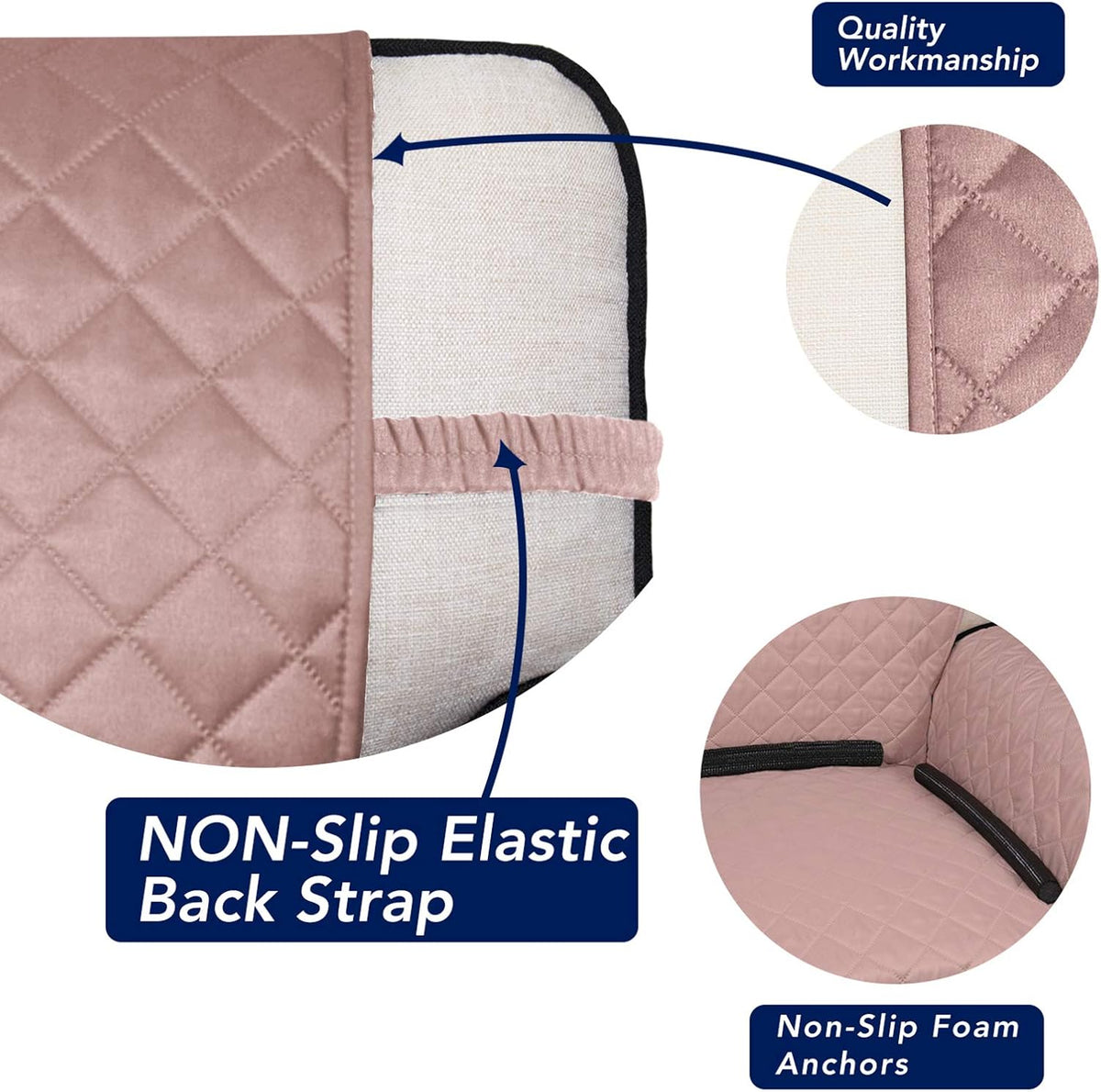 PureFit Reversible Quilted Sofa Cover, Water Resistant Slipcover Furniture Protector, Washable