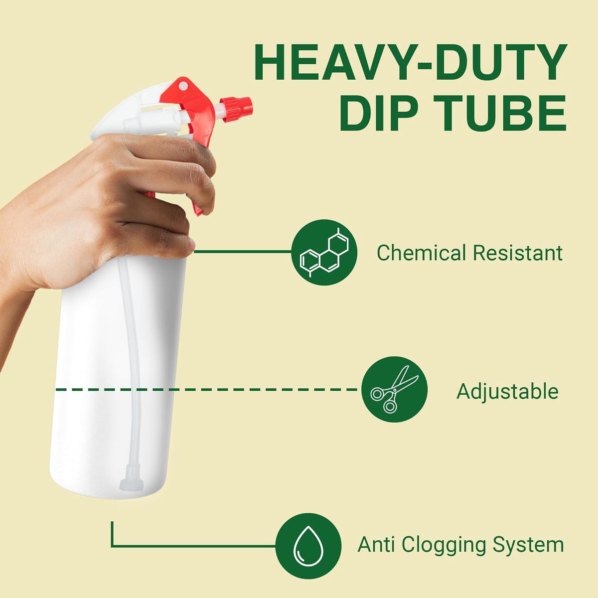 Heluva Green Spray Bottle Nozzle Replacement, Bottle Tops Only - Sprayer Nozzle Triggers for Heavy
