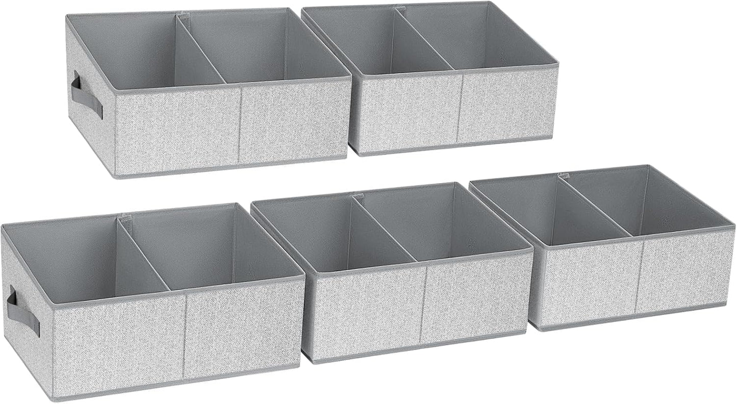 DIMJ Closet Storage Bins, 5 Pack Storage Baskets for Shelves, Foldable Closet Organizer with