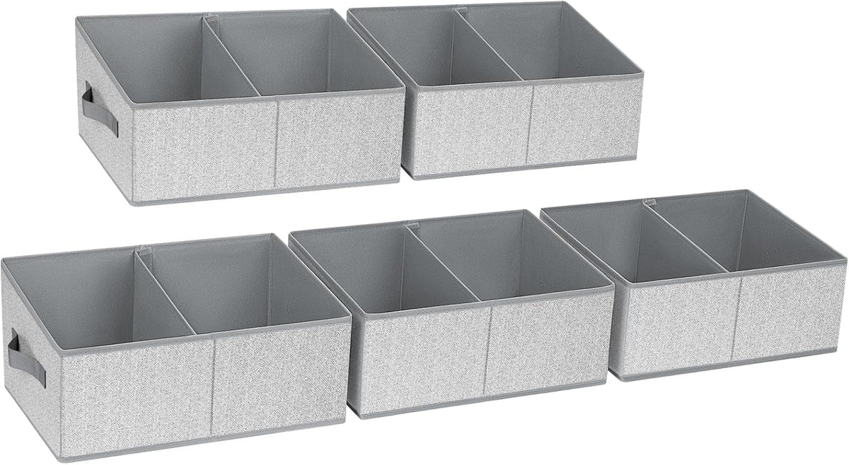 DIMJ Closet Storage Bins, 5 Pack Storage Baskets for Shelves, Foldable Closet Organizer with