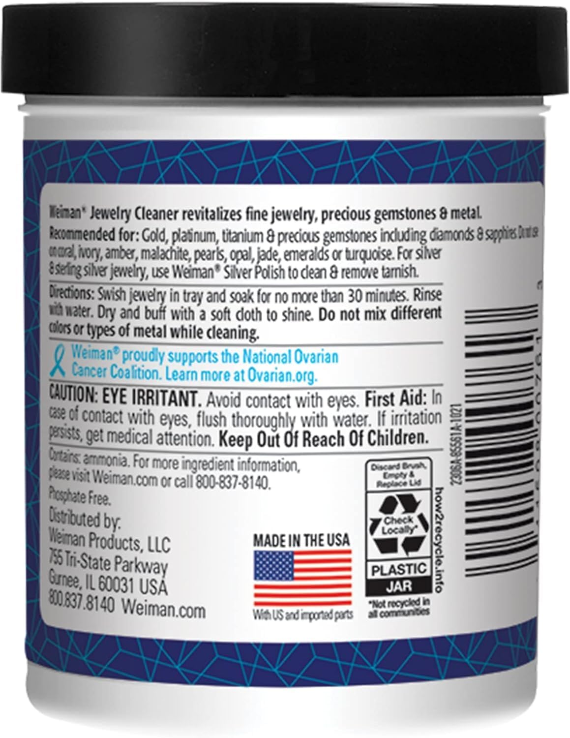 Weiman Fine Jewelry Cleaner Liquid with Cleaning Brush – Restores Shine & Brilliance to Gold