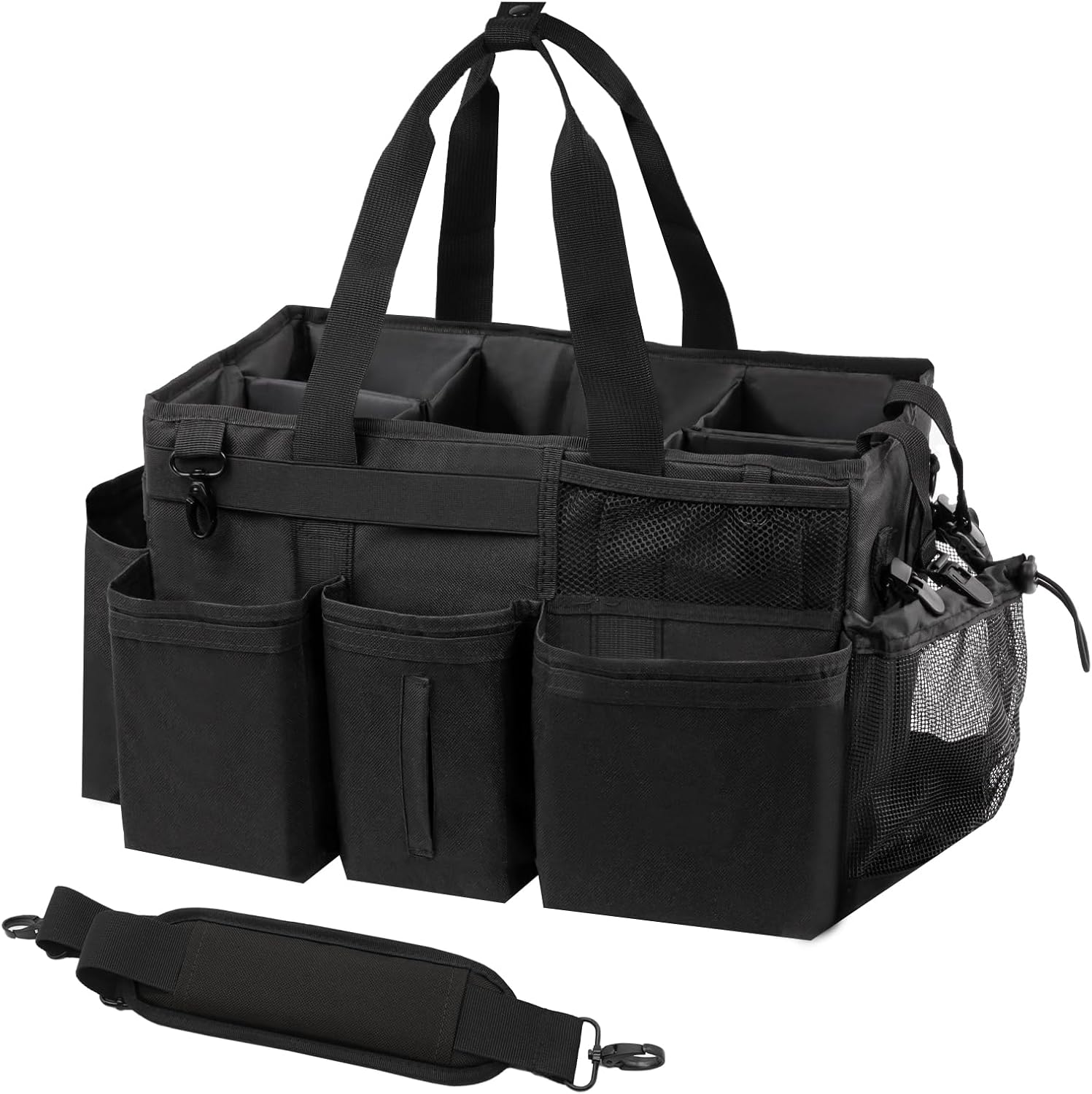 Wearable Cleaning Caddy Organizer with Handle & Shoulder Straps for Housekeepers, Under Sink & Car