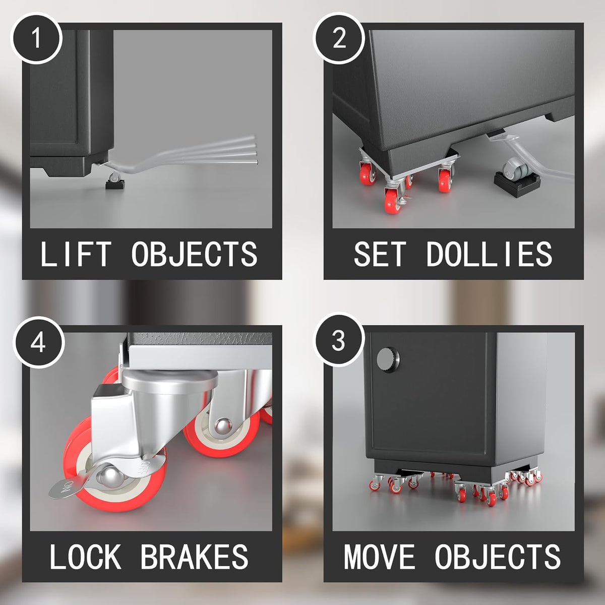 Furniture Dolly,Furniture Movers with 5 Wheels,Carbon Steel Panel Heavy Duty Dolly,Furniture Lifter