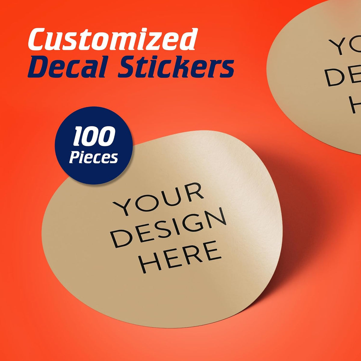 100 Custom Vinyl Stickers - Upload Your own Image, Text, Design, Logo - Personalized Logo Labels