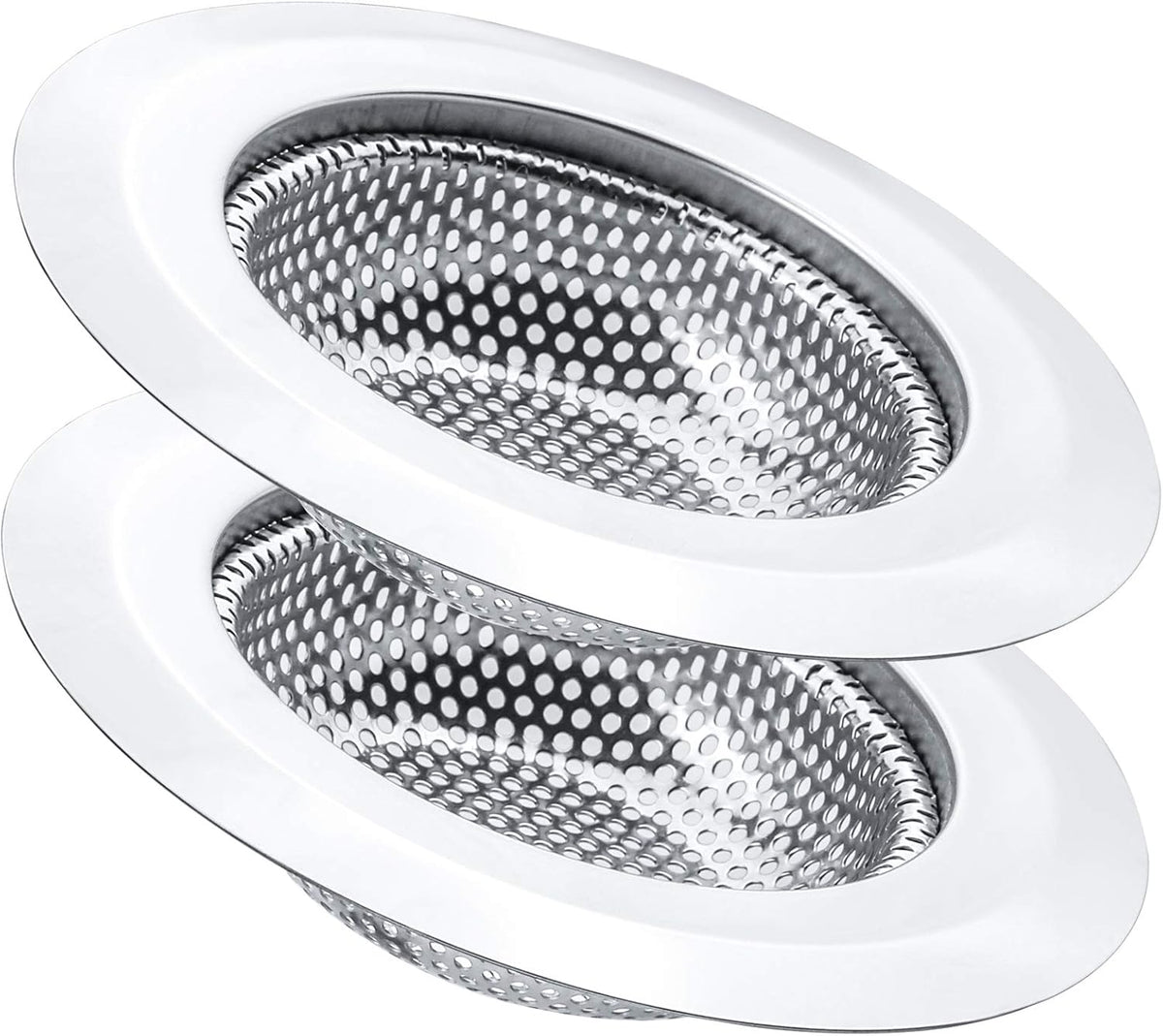 2 Pcs Kitchen Sink Strainer, Stainless Steel Drain Cover, Large Wide Rim 4.5" Diameter, Anti