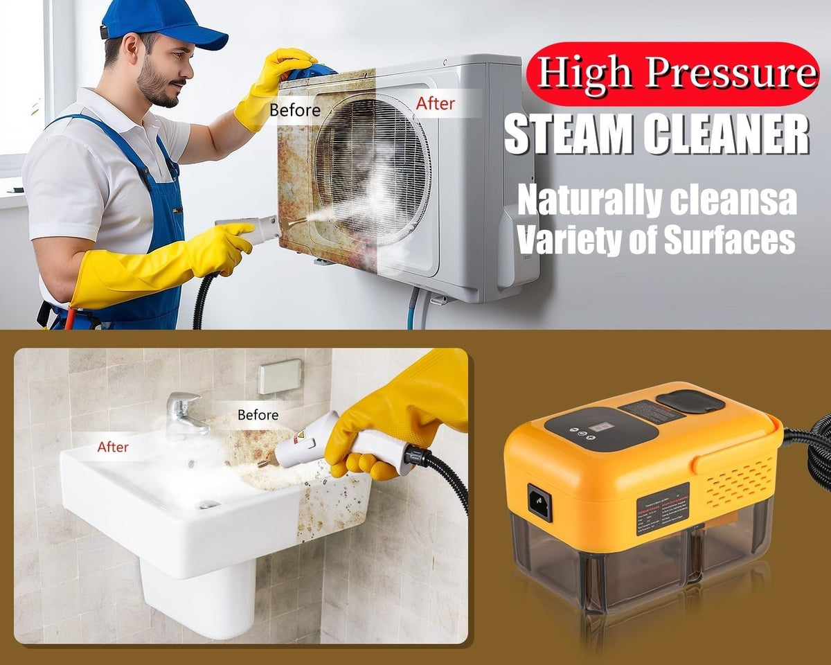 Steam Cleaner for Home, Handheld 2500W High Pressure Steamer for Cleaning, 9-Level Multipurpose