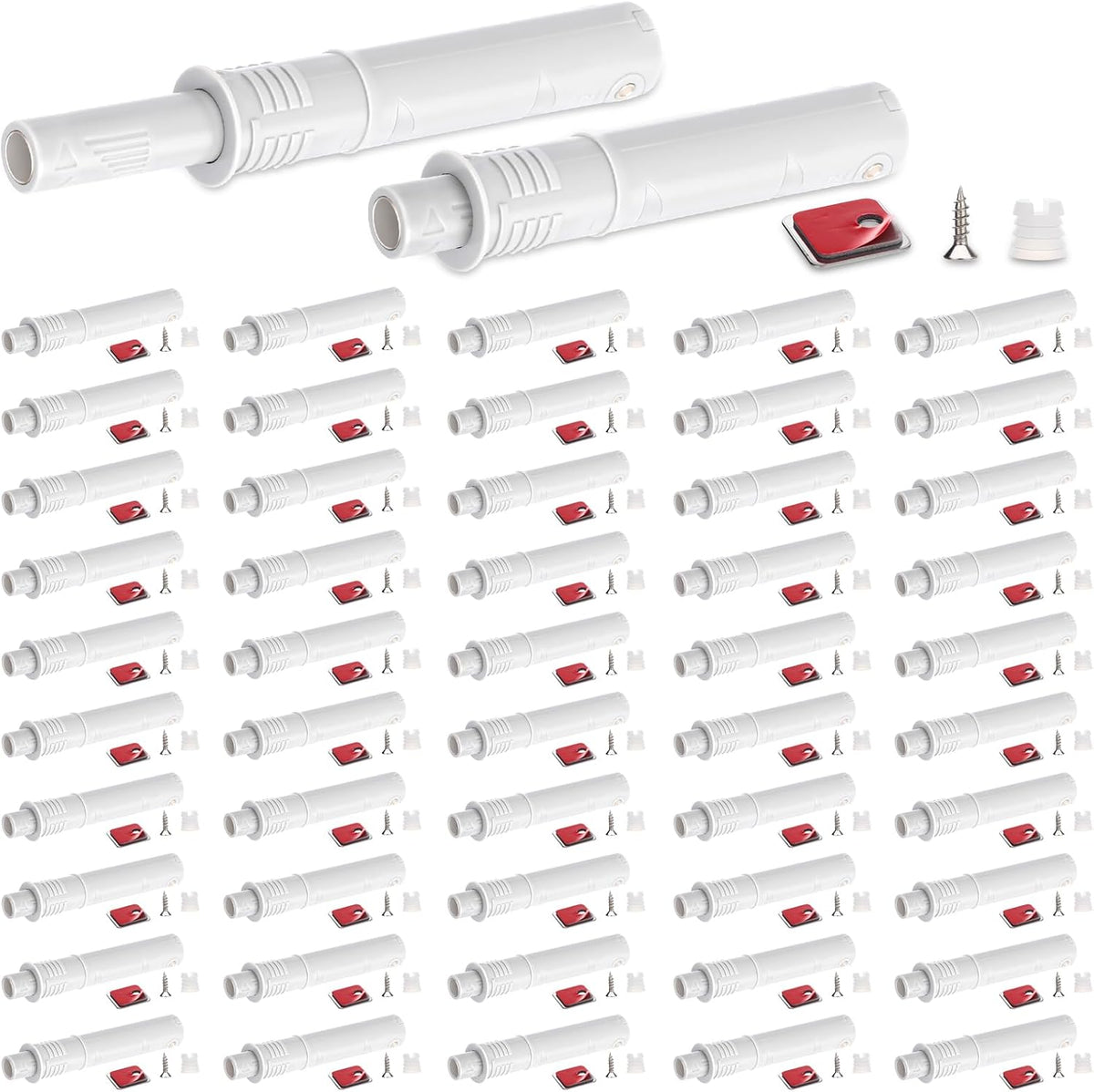 Lounsweer 50 Pack Magnetic Push Latches for Cabinet Door 2.87 Inches Short Push to Open Cabinet