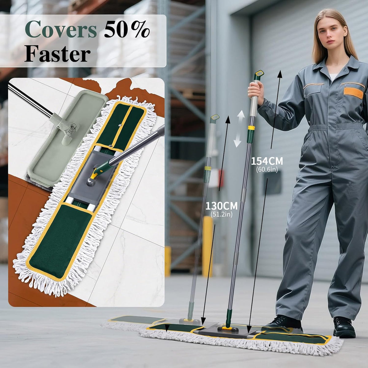 36" Commercial Mop, Masthome Heavy Duty Industrial Mop for Floor Cleaning,Commercial Dust Mop with