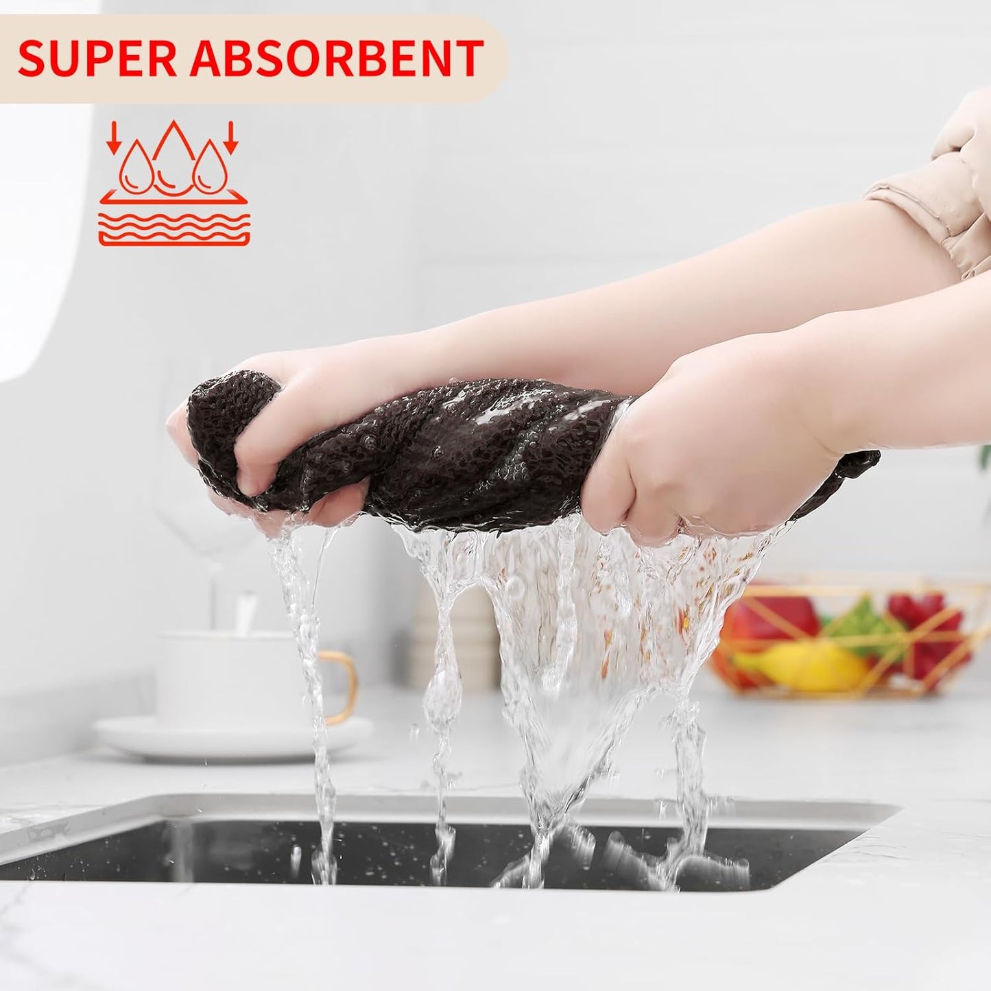 Homaxy 100% Cotton Waffle Weave Kitchen Dish Towels, Ultra Soft Absorbent Quick Drying Cleaning