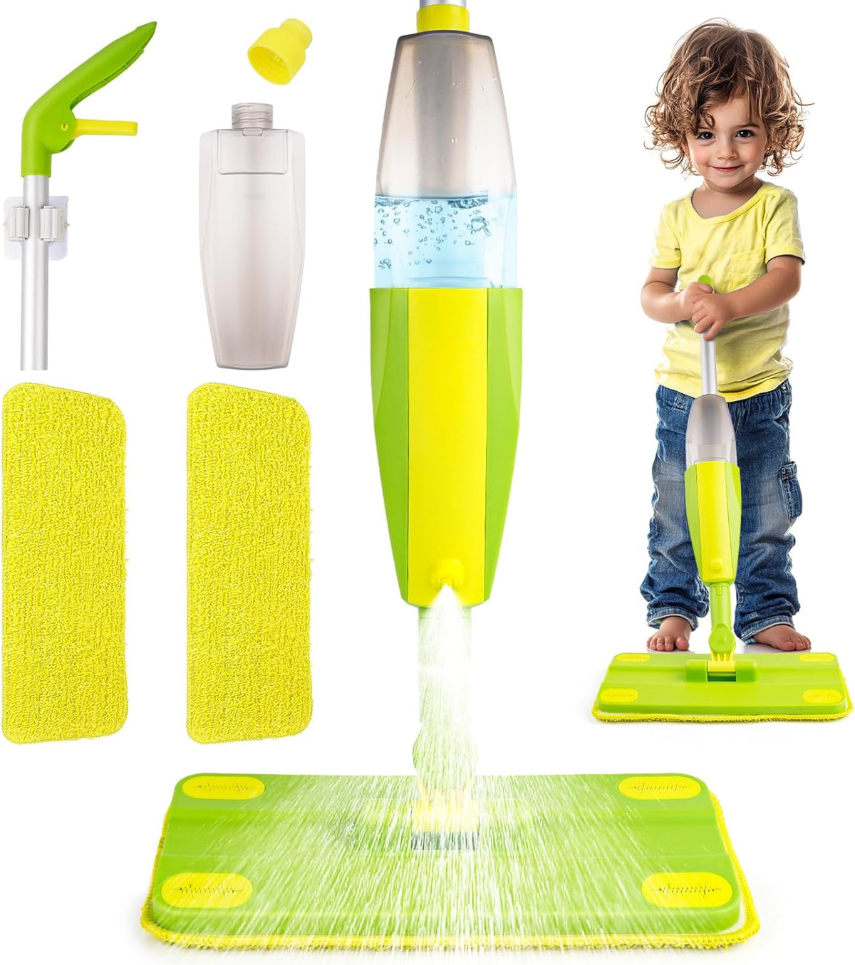 Toddler Spray Mop-Montessori Toys Mini Size Cleaning Mini Mop That Really Spray -Kid Pretend Play
