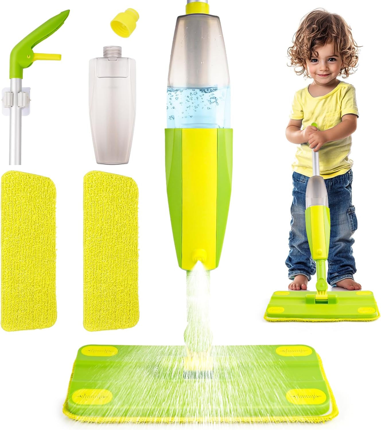 Toddler Spray Mop-Montessori Toys Mini Size Cleaning Mini Mop That Really Spray -Kid Pretend Play