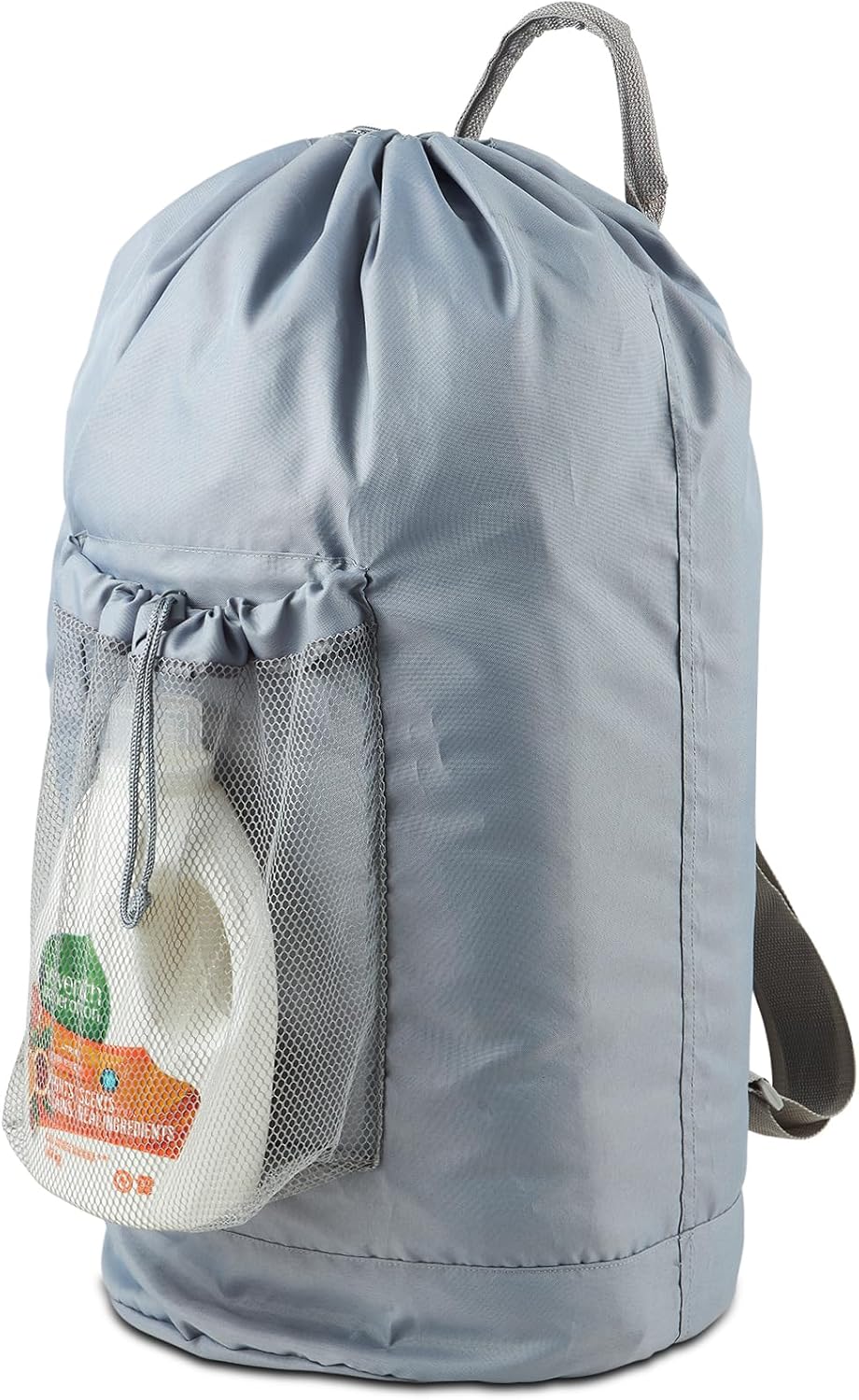 Backpack Laundry Bag, Large Laundry Backpack with Detergent Holder and Adjustable Shoulder Straps