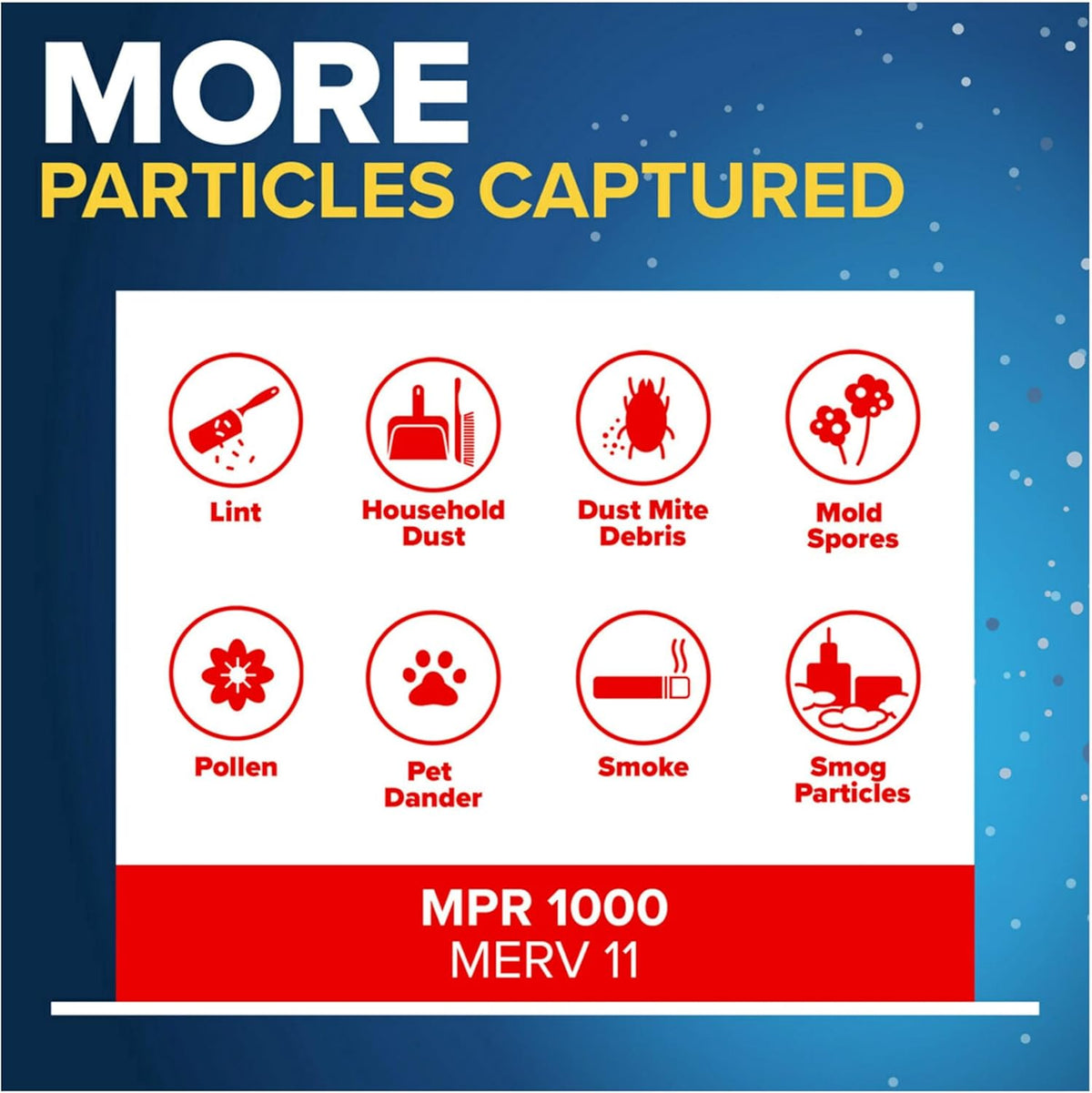 Filtrete 25x25x1 AC Furnace Air Filter, MERV 11, MPR 1000, Micro Allergen Defense, 3-Month Pleated