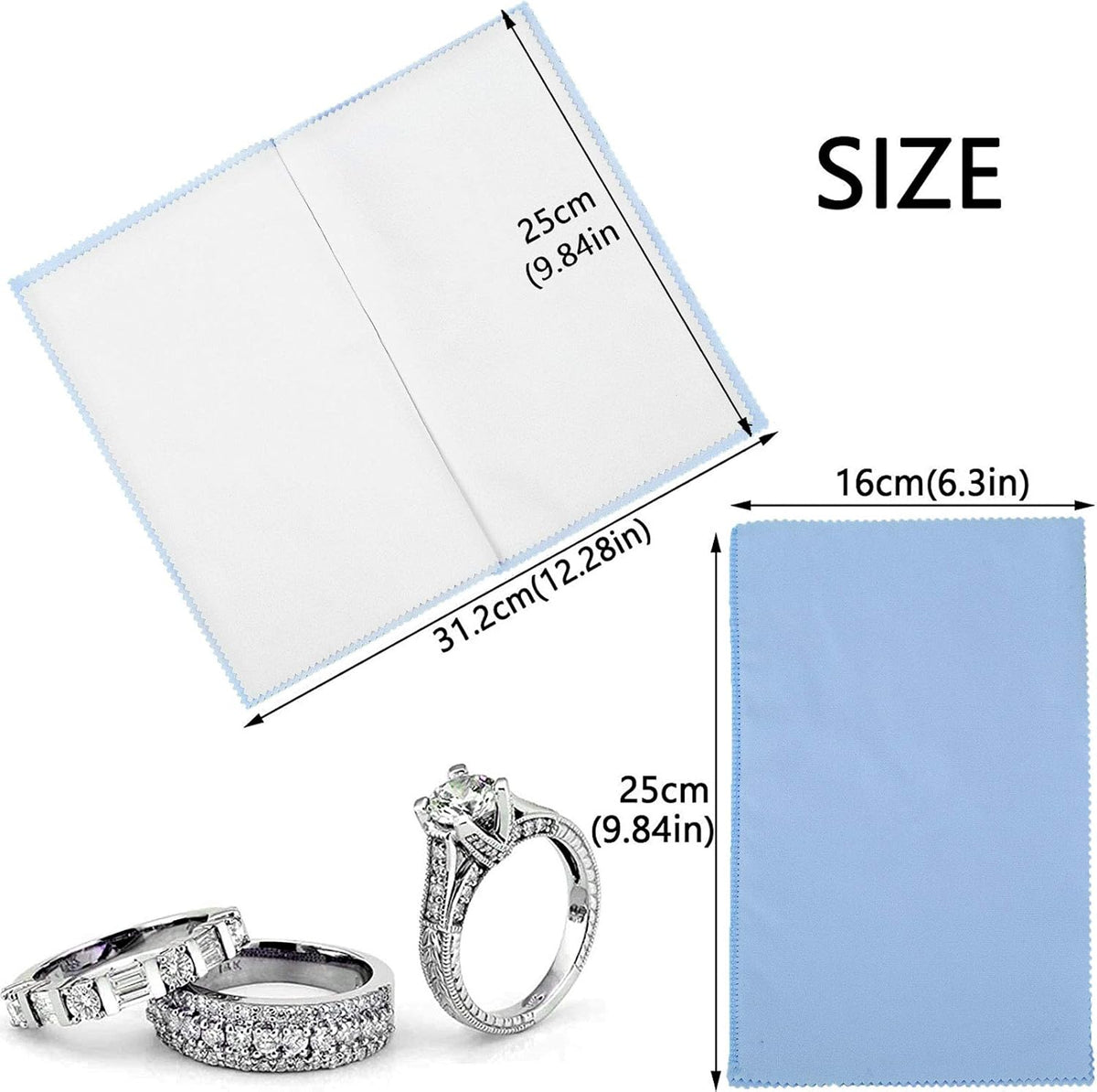 SEVENWELL Silver Polishing Cloth, Jewelry Cleaner Cloth for Sterling Silver Jewelry, Gold