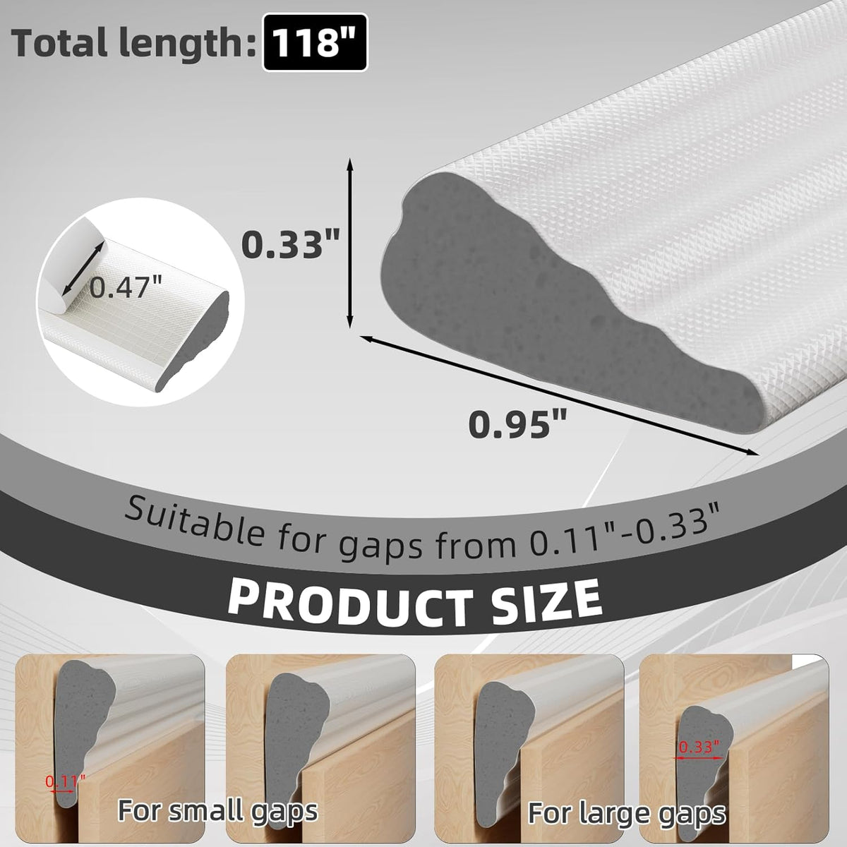 118" Wedge Weather Stripping Door Seal Strip for Door Frame & Window,Self Adhesive Window