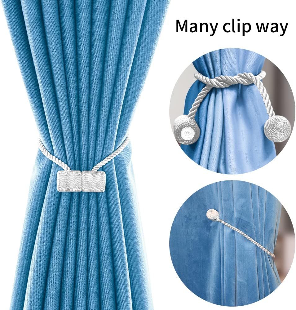 18 Inch Strong Magnetic Curtain Tiebacks, Curtain Holdbacks Modern Upgrade Strong 2021 New Twisted