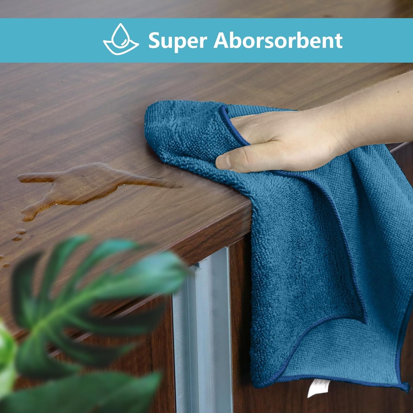 HOMEXCEL Navy Blue Microfiber Cleaning Cloth, 50 Pack Cleaning Towels for Kitchen, Lint Scratch