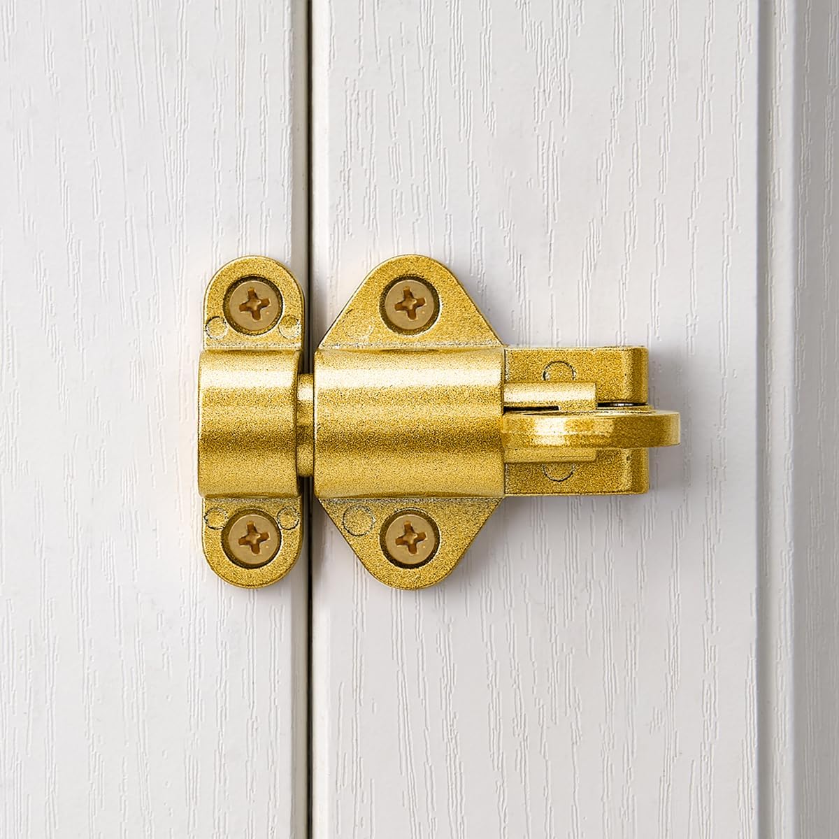 3 Packs Self-Closing Latches，Gold Spring Door Lock，Resilient Bolt Latch Aluminum Alloy Safety